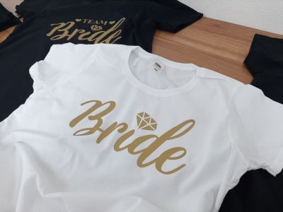 Тениска за моминско парти с надпис Bride