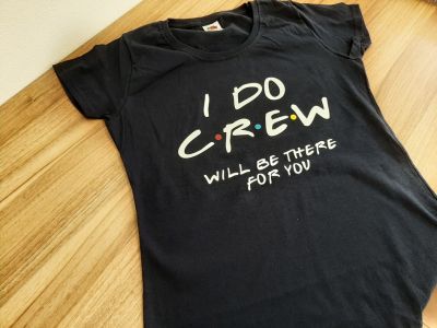 Тениска за моминско парти с надпис I Do Crew с модерен дизайн