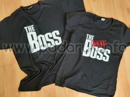 Тениски за двойки с надписи 'The Boss' & 'The Real Boss'